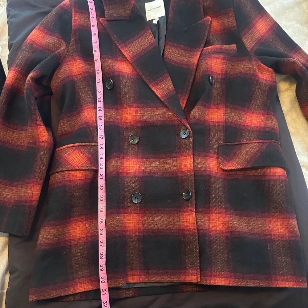 Avec Les Filles Plaid Double Breasted Pea Coat Size XXL - Picture 7 of 9